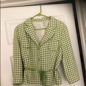 Green and white blazer